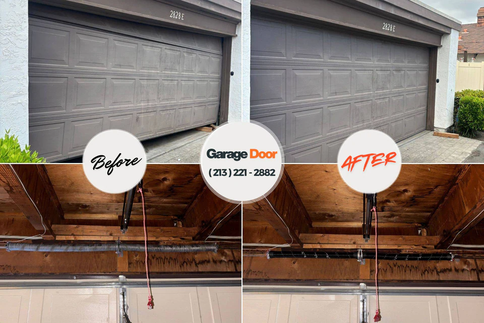 Before and after: garage door repair Malvern, IA